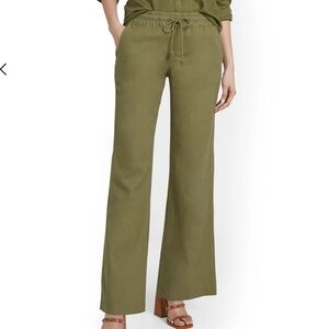 NWT New York & Company Wide Leg Linen Blend Pants